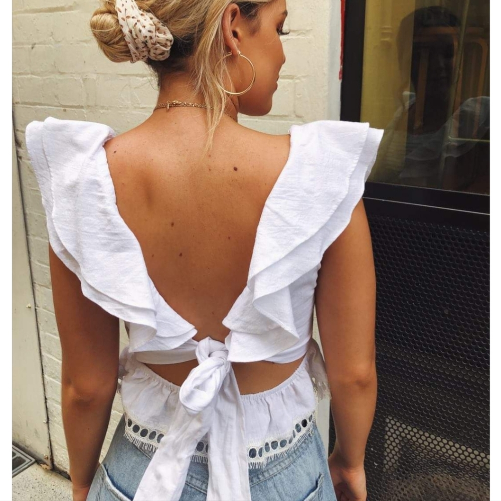 Keeley ruffle top